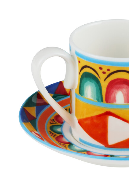 Carretto Arancio Fine Porcelain Coffee Cup & Saucer